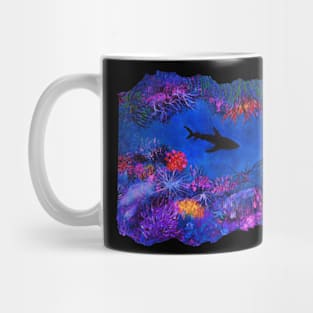 Shark in Coral Garden (rectangle) Mug